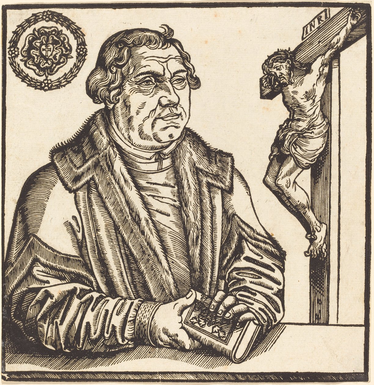 Martin Luther, Half-Length to the Left with a Book in His Hands by after Lucas Cranach the Younger