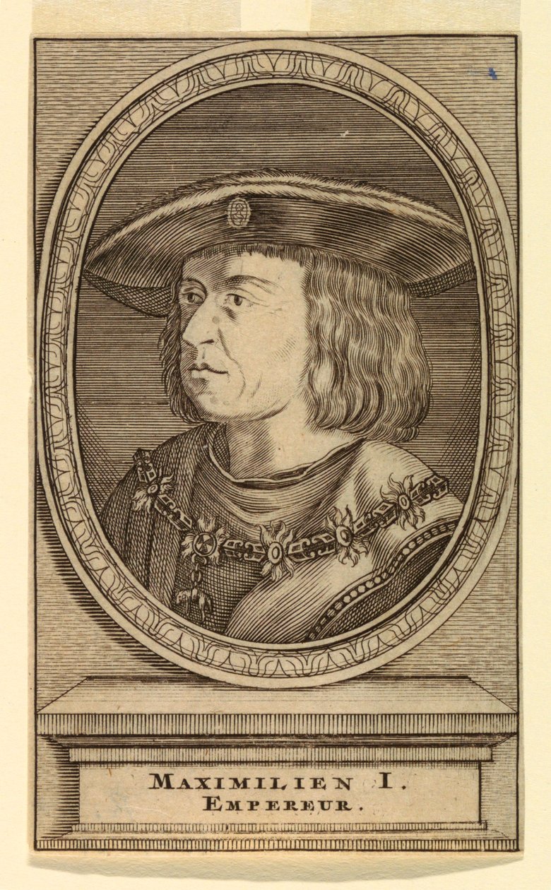 Portrait of Maximilian I (1459-1519) by after Lucas van Leyden
