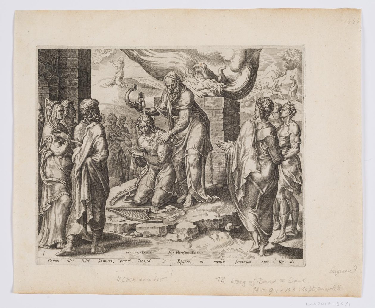 Samuel Anointing David by after Maarten van Heemskerck