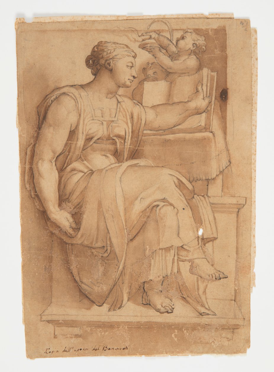 Erythean Sibyl from the Ceiling of the Sistine Chapel, after Michelangelo by after Michelangelo Buonarroti