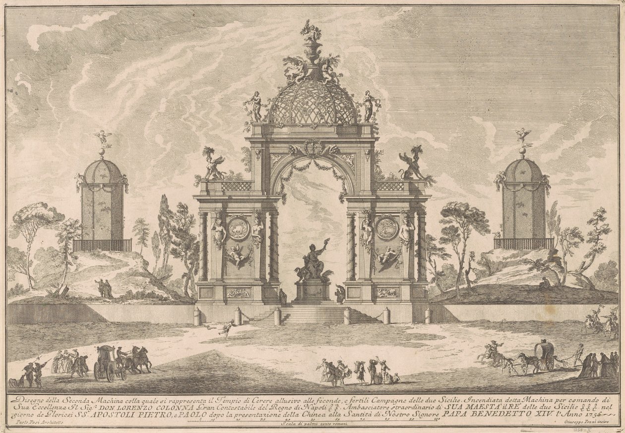 The Seconda Macchina for the Chinea of 1756: The Temple of Ceres by after Paolo Posi Giuseppe Pozzi