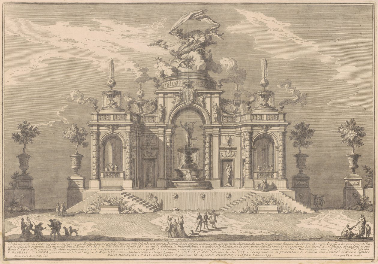 The Prima Macchina for the Chinea of 1754: The Palace of Venus in Cyprus by after Paolo Posi Giuseppe Vasi