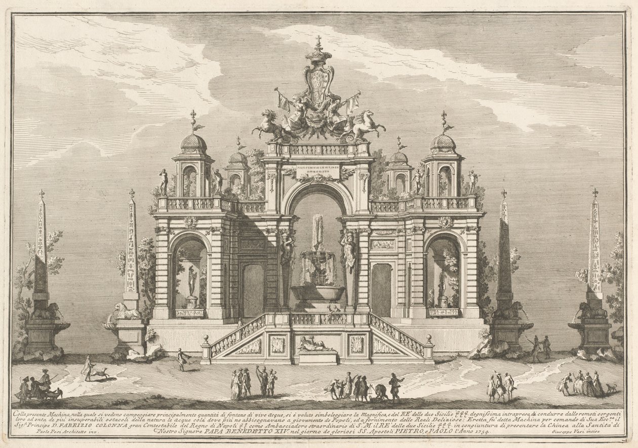 The Seconda Macchina for the Chinea of 1754: An Allegory of Waterworks by after Paolo Posi Giuseppe Vasi