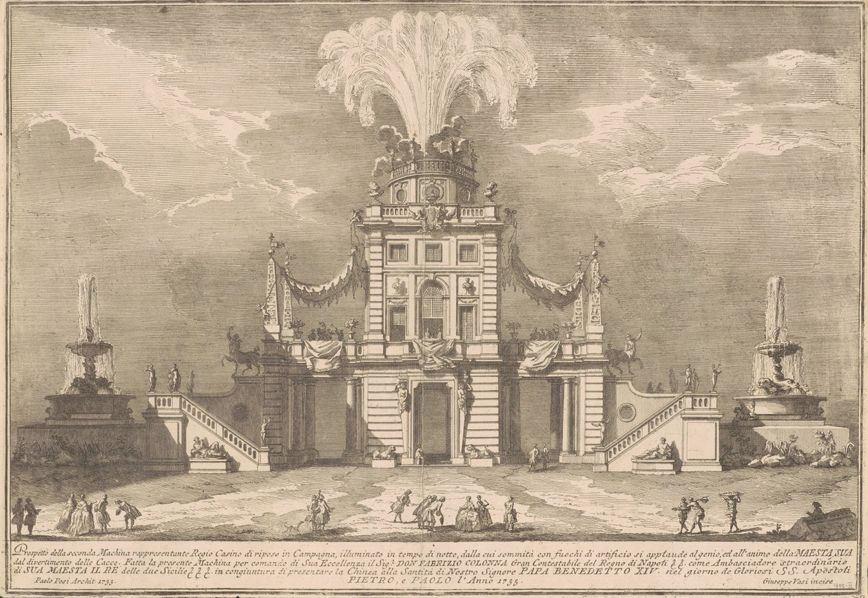 The Seconda Macchina for the Chinea of 1755: A Royal Hunting Lodge by after Paolo Posi Giuseppe Vasi