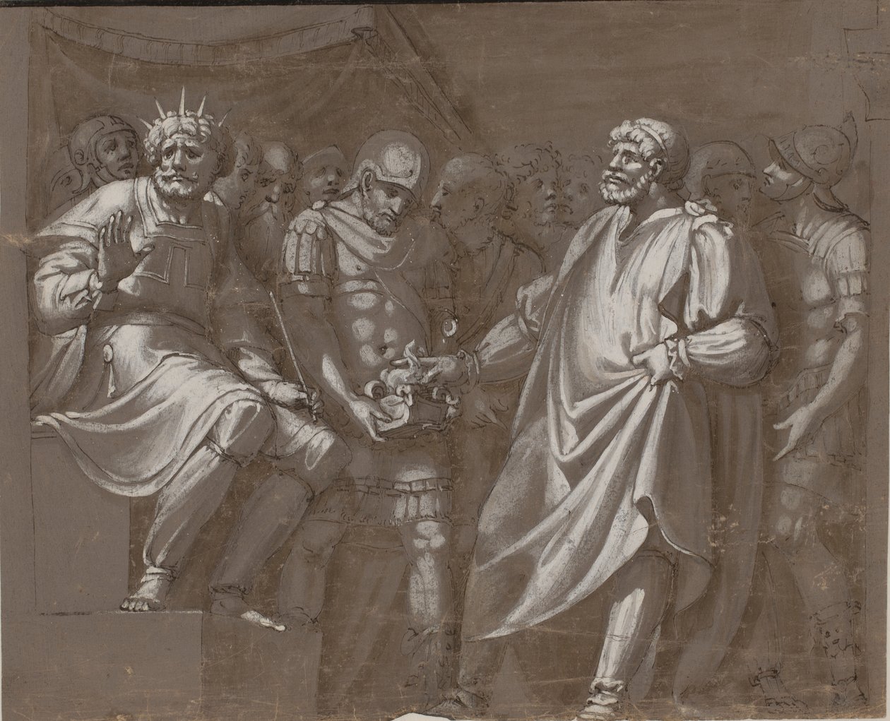 Mucius Scaevola before Porsenna by after Polidoro da Caravaggio