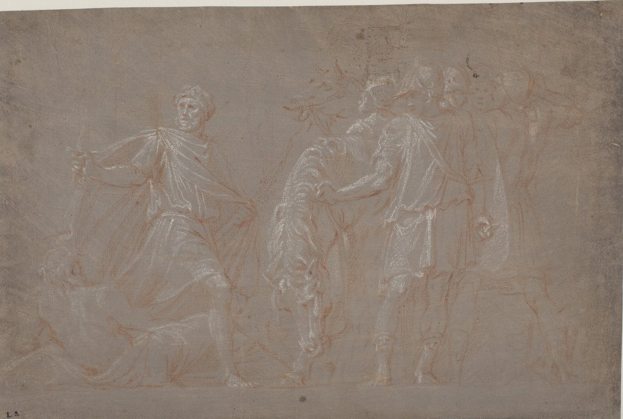 Mucius Scaevola Crossing the Tiber by after Polidoro da Caravaggio