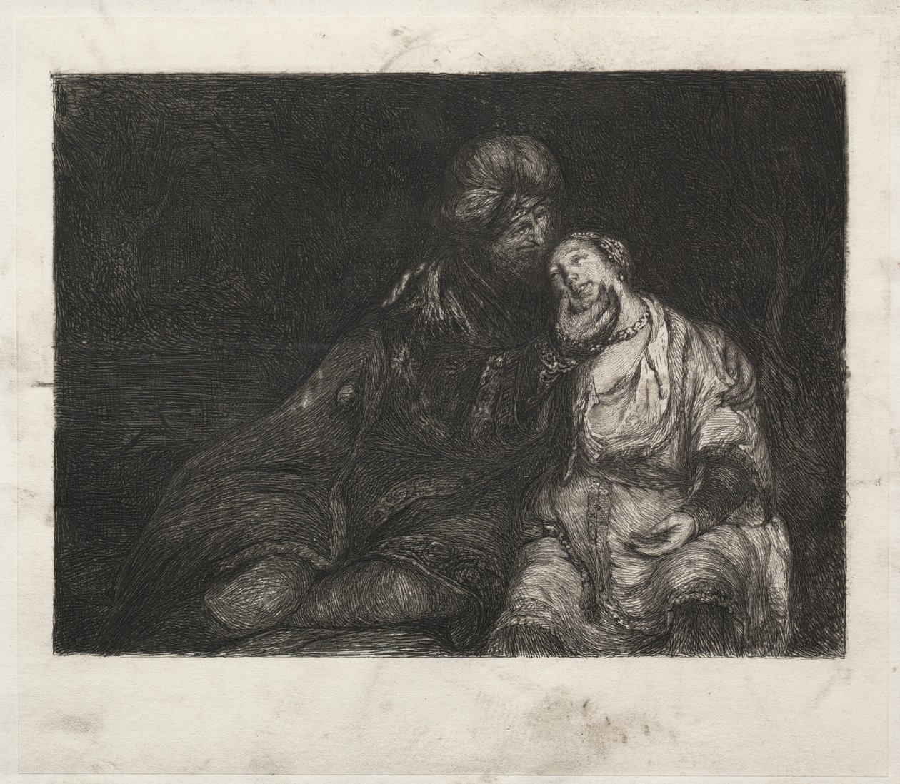 Two Figures by after Rembrandt van Rijn