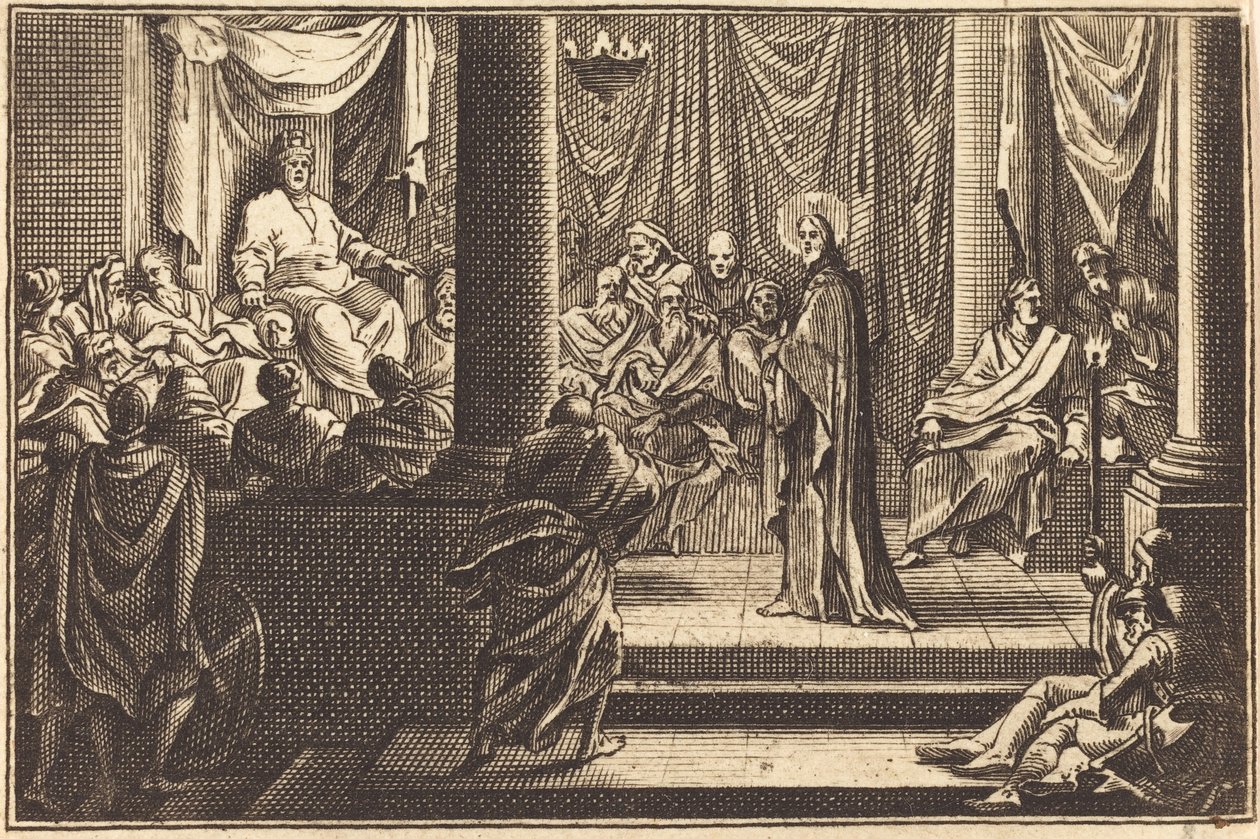 Christ before Caiaphas by after Sébastien Le Clerc I