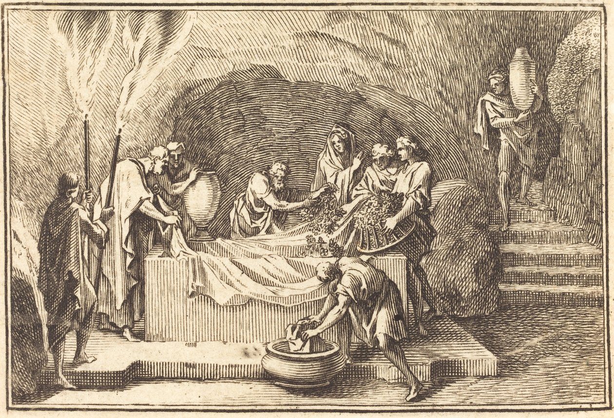 The Body of Christ being Covered with Flowers and Perfume by after Sébastien Le Clerc I