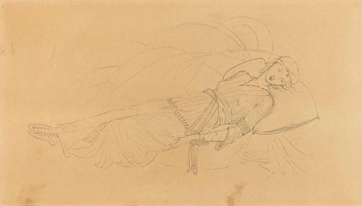 Sleeping Beauty by after Sir Edward Coley Burne Jones