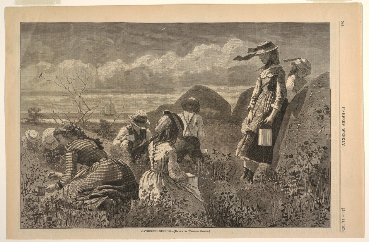 Gathering Berries by after Winslow Homer