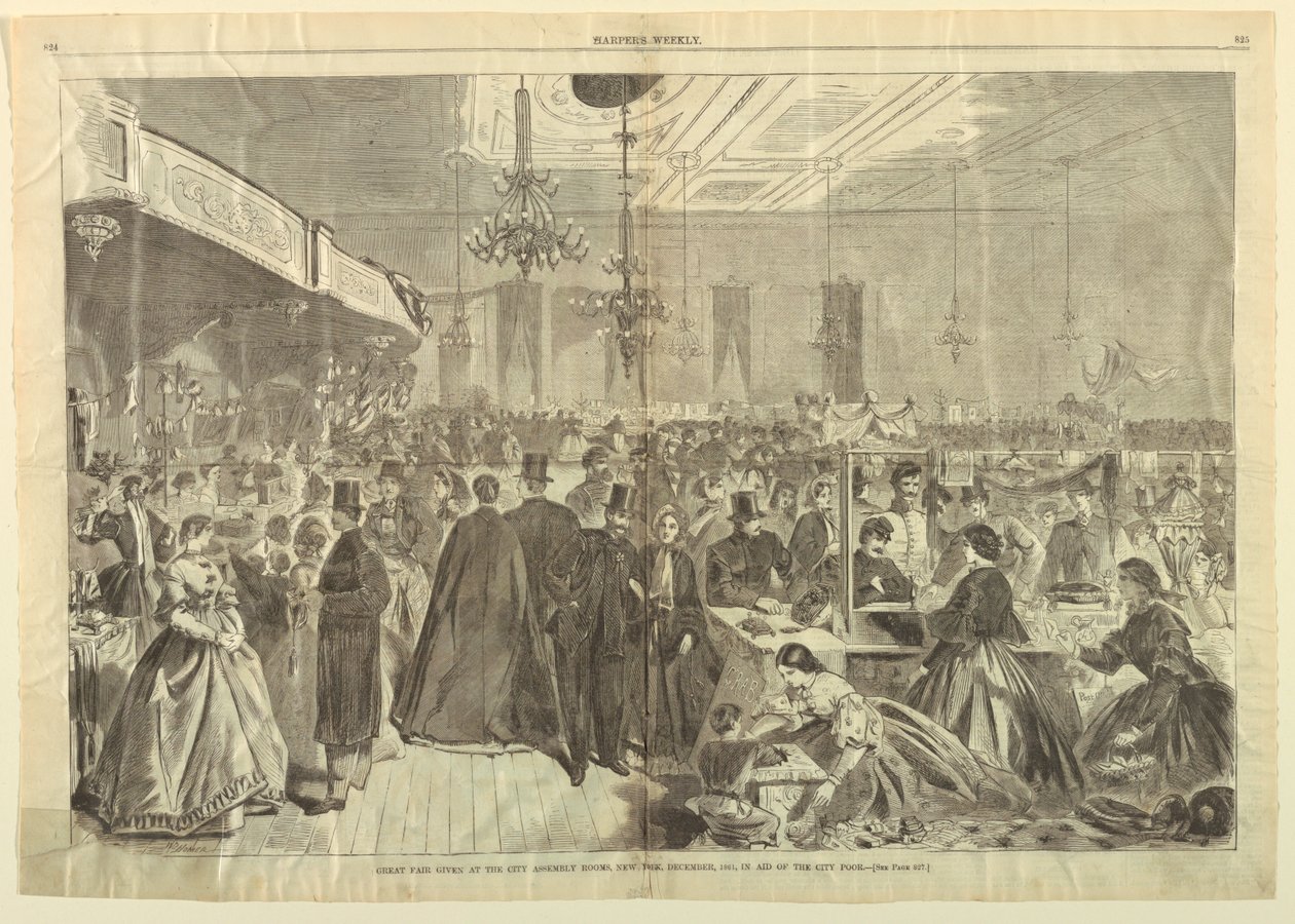 Great Fair Given at the City Assembly Rooms, New York, December 1861, in Aid of City Poor, from Harper