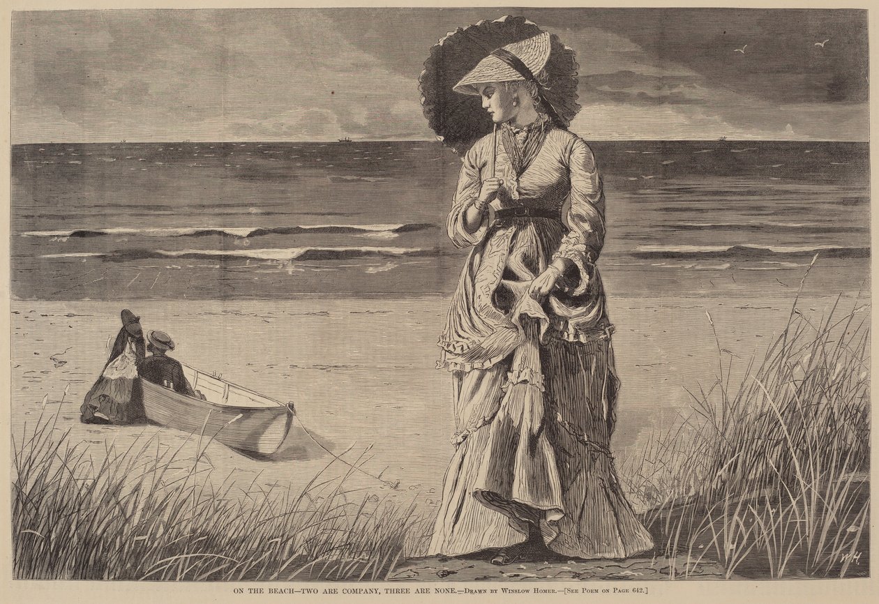 On the Beach - Two are Company, Three are None by Winslow Homer