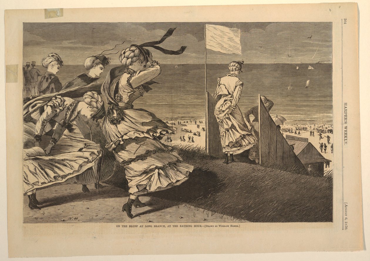 On the Bluff at Long Branch, at the Bathing Hour by Winslow Homer