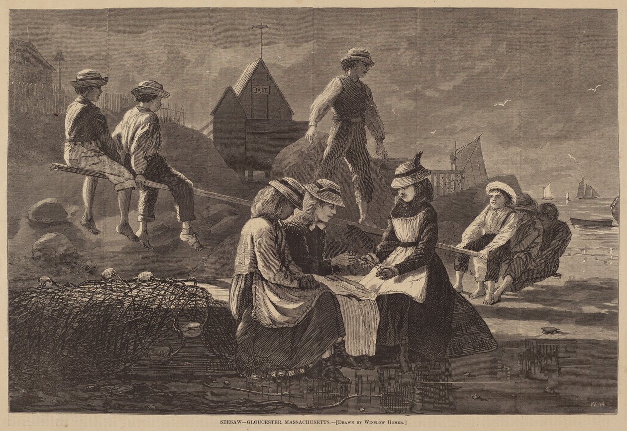 Seesaw - Gloucester, Massachusetts by after Winslow Homer