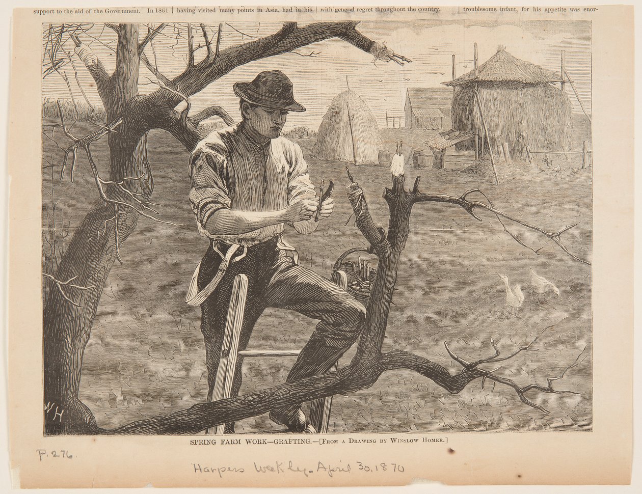 Spring Farm Work – Grafting by after Winslow Homer