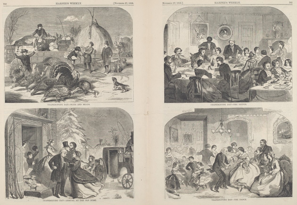 Thanksgiving Day - Ways and Means by after Winslow Homer