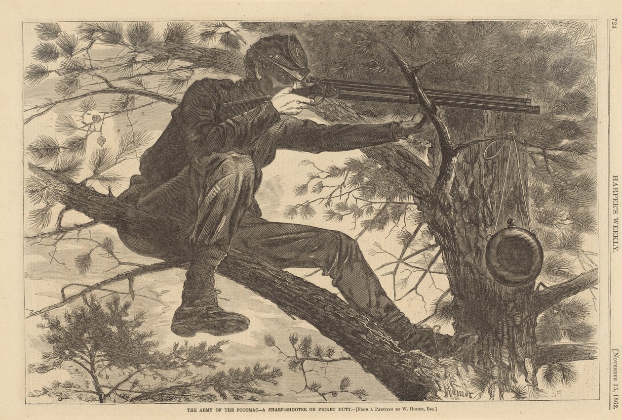 The Army of the Potomac - A Sharp-Shooter on Picket Duty by Winslow Homer