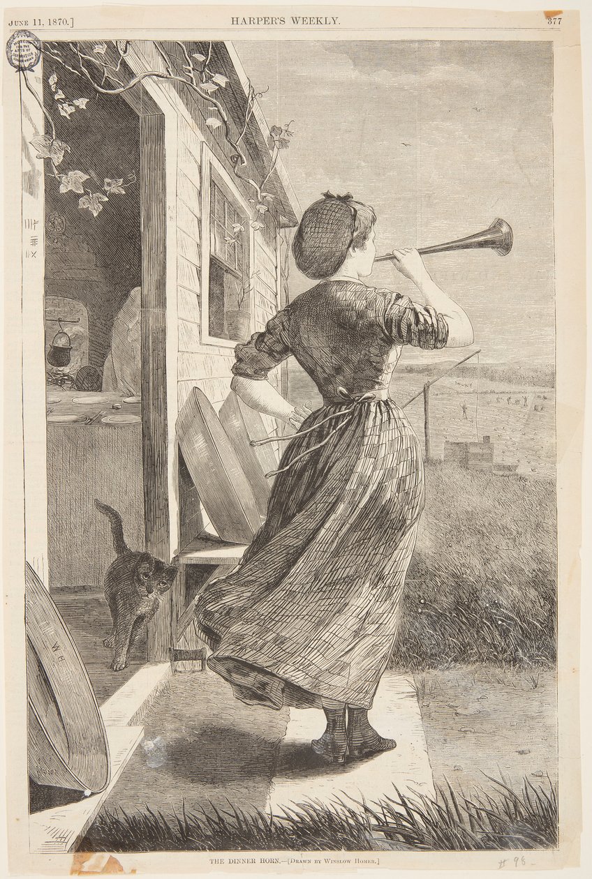 The Dinner Horn by Winslow Homer