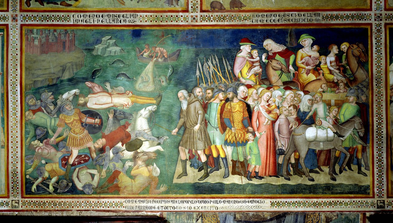 The Parting of the Red Sea by also Manfredi de Battilori Bartolo di Fredi