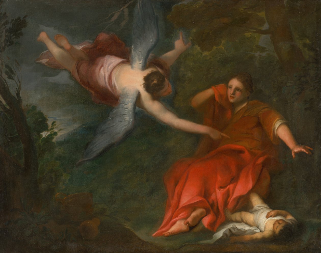 Biblical Motif with a Flying Angel by anonymous 