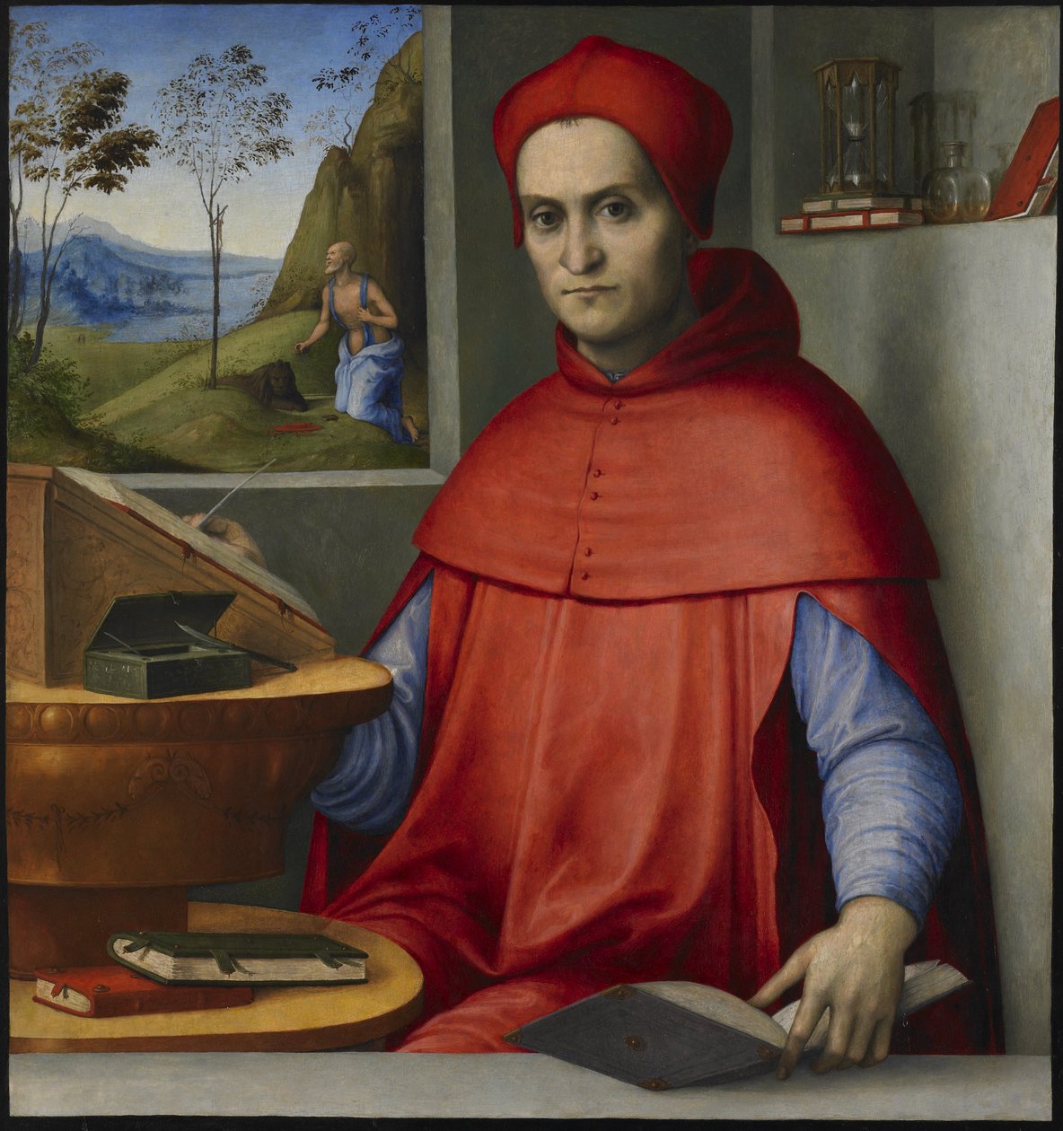 Portrait of a Cardinal in his Study by attributed to Lorenzo Costa