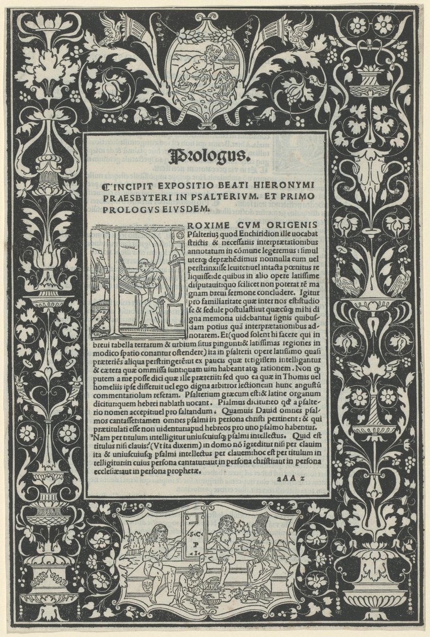A White Line Border with Two Cartouches: "A Satyr Sacrificing a Ram," and "The Choice of Hercules" by attributed to Benedetto Bordon