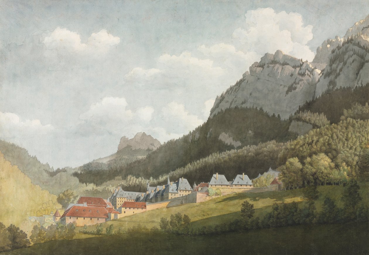 Landscape of the Grande Chartreuse by attributed to Jean Lubin Vauzelle