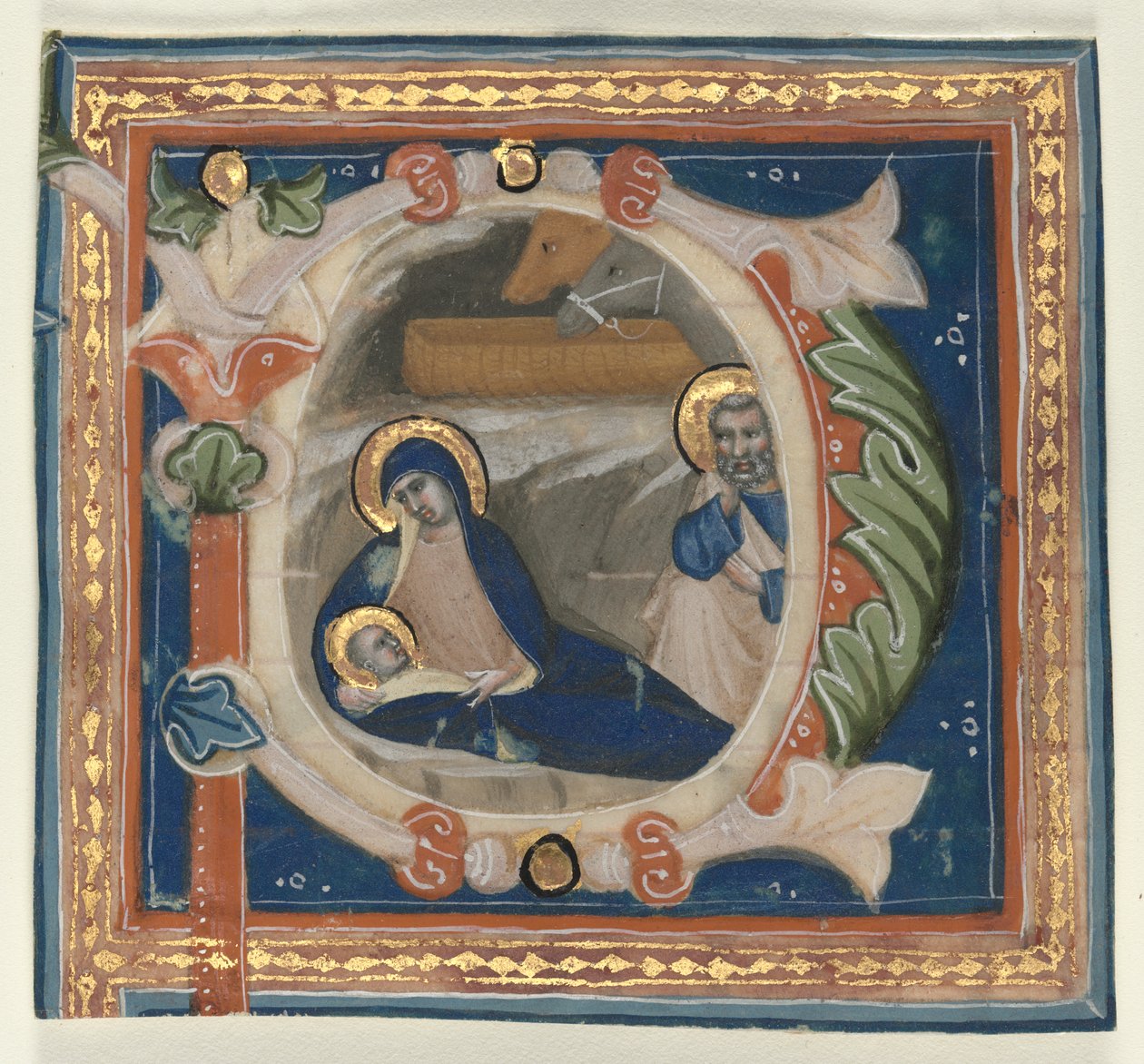 Historiated Initial (P) Excised from a Gradual: The Nativity by attributed to Lippo Vanni