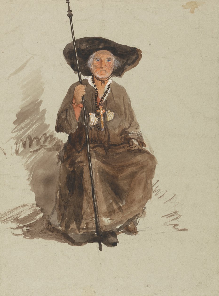 Study of a Pilgrim by attributed to Samuel Palmer