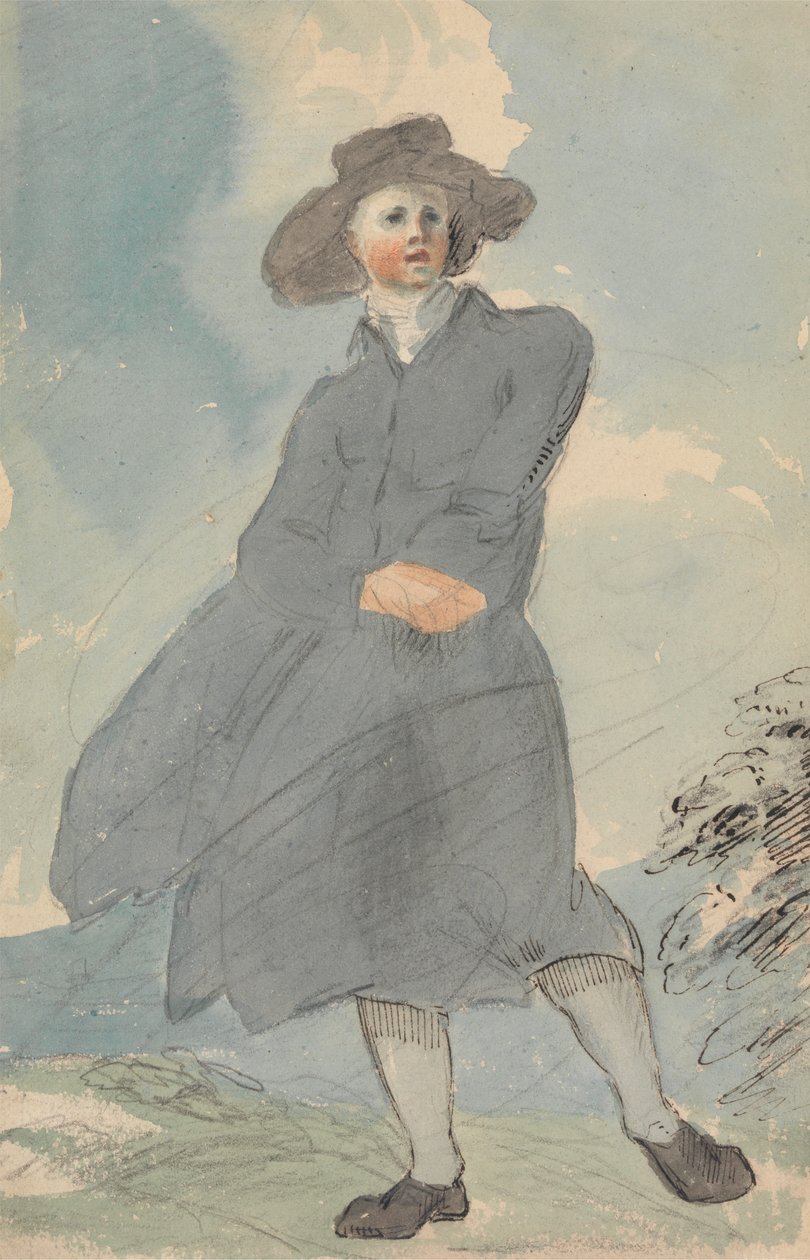 Man in a Blue Cloak by attributed to Thomas Barker
