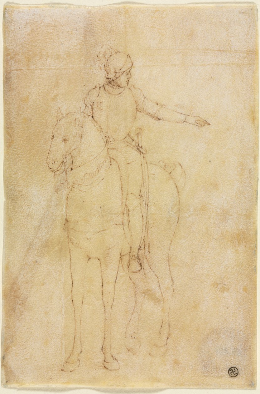 Armored Figure on Horseback by circle of Vittore Carpaccio