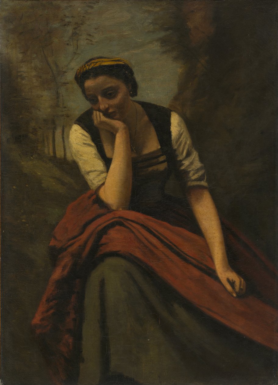 Woman Meditating by copy after Jean Baptiste Camille Corot