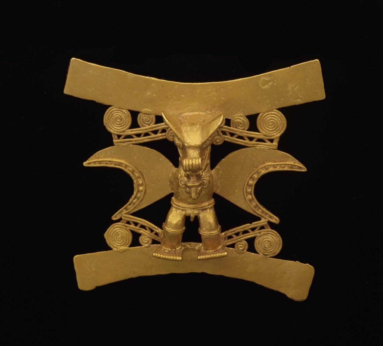 Pendant depicting a figure with bat like mask, Late Period V - Period VI, c.700-1550 by culture Diquis