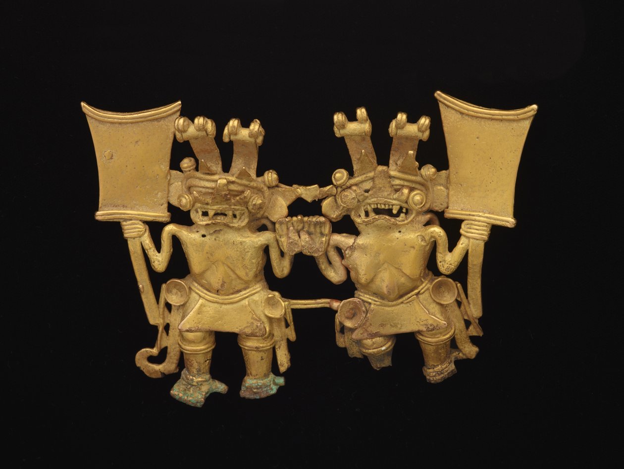 Pendant with two figures, c.700-1520 by culture Diquis