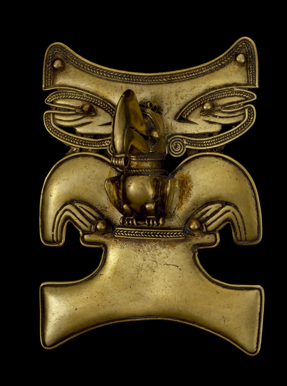 Pendant of a Shaman Transformed into a Toucan by culture Tairona