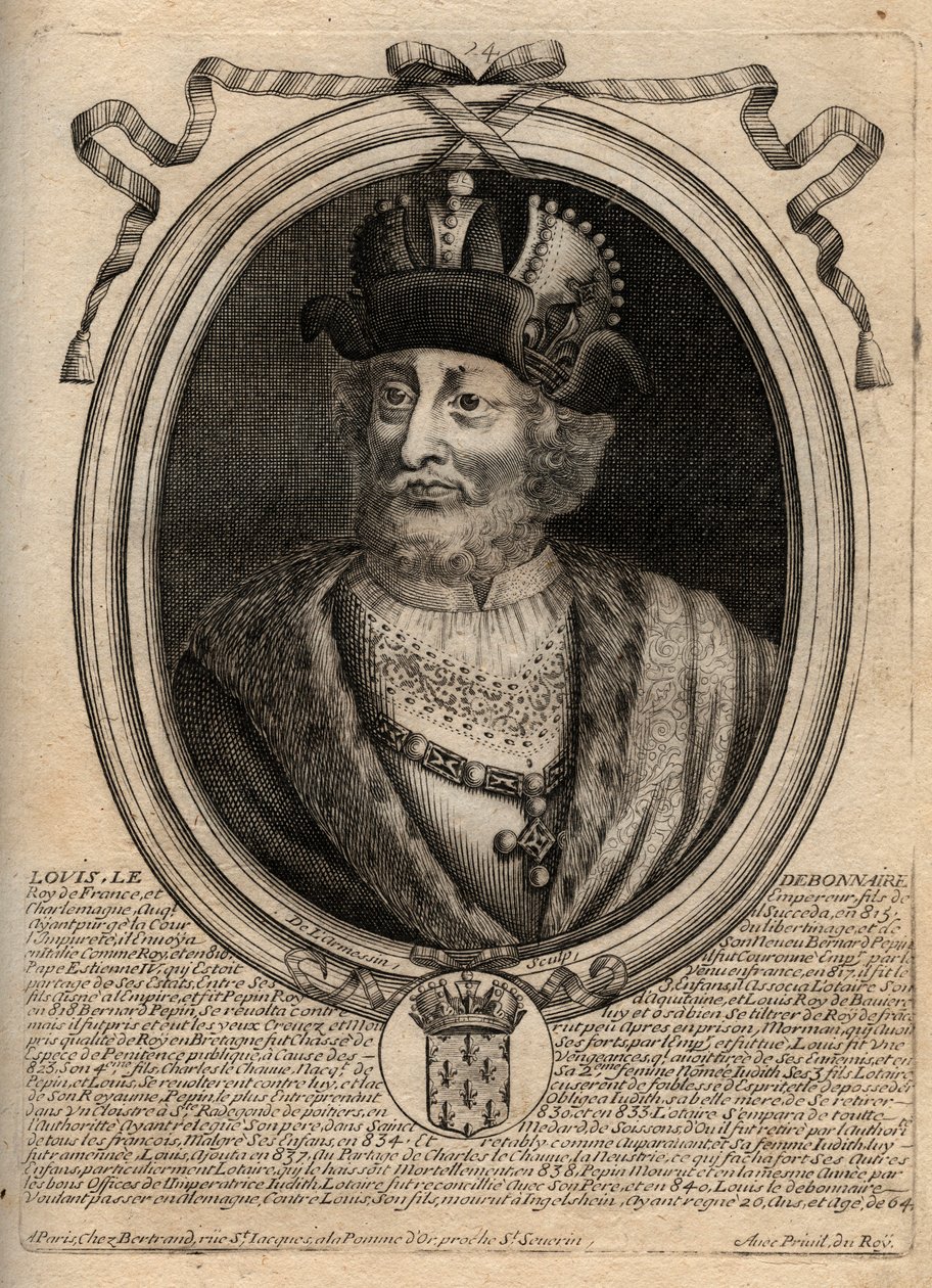 Portrait of Louis I the Pious (778-840), King of France - Louis I the 