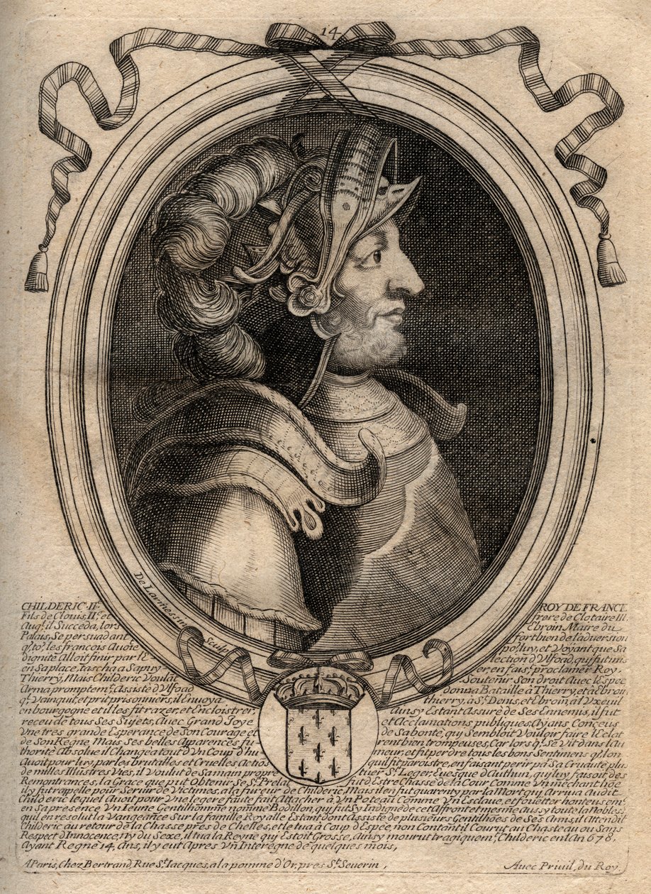 Portrait of Childeric II, King of the Francs from 670 to 673 ...