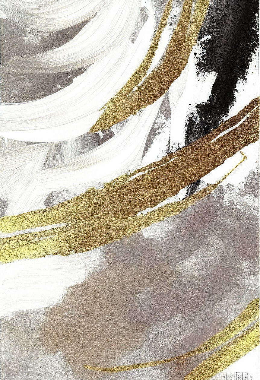 Abstract in Black and Gray with Golden Effect by F. Abderrahim