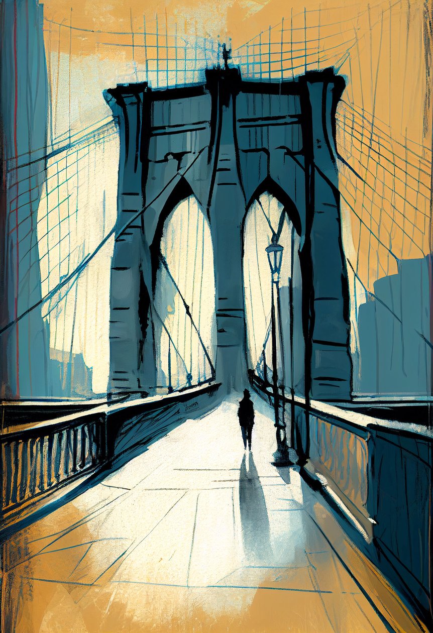 Abstract Sketch of Brooklyn Bridge by F. Abderrahim