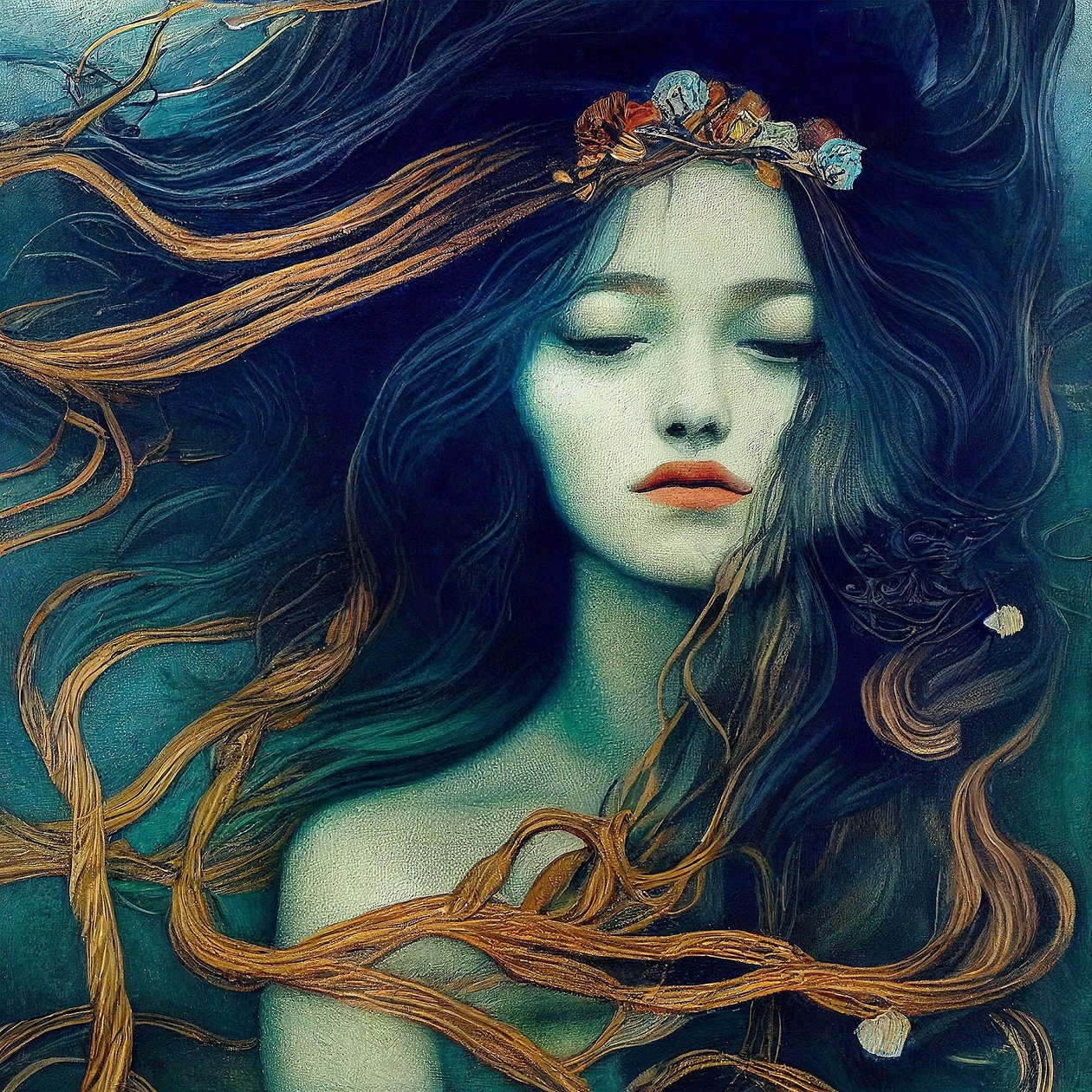 Girl with Hair Dancing in the Wind by F. Abderrahim