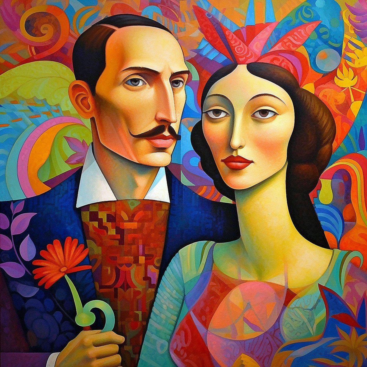 Love Couple, Man & Woman Portrait by F. Abderrahim