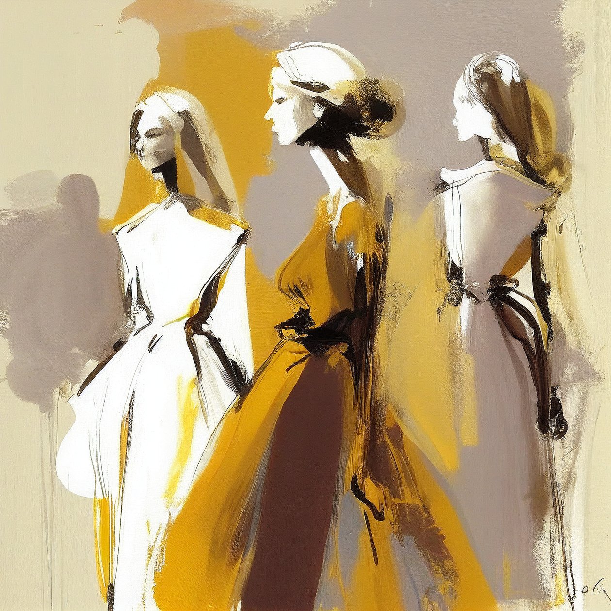 Minimalist Painting, Abstract Expressionism, Woman Painting by F. Abderrahim