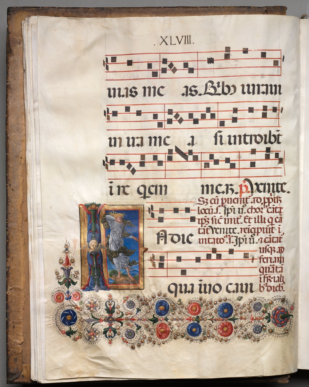Antiphonary: Initial, Angel by follower of Girolamo da Cremona