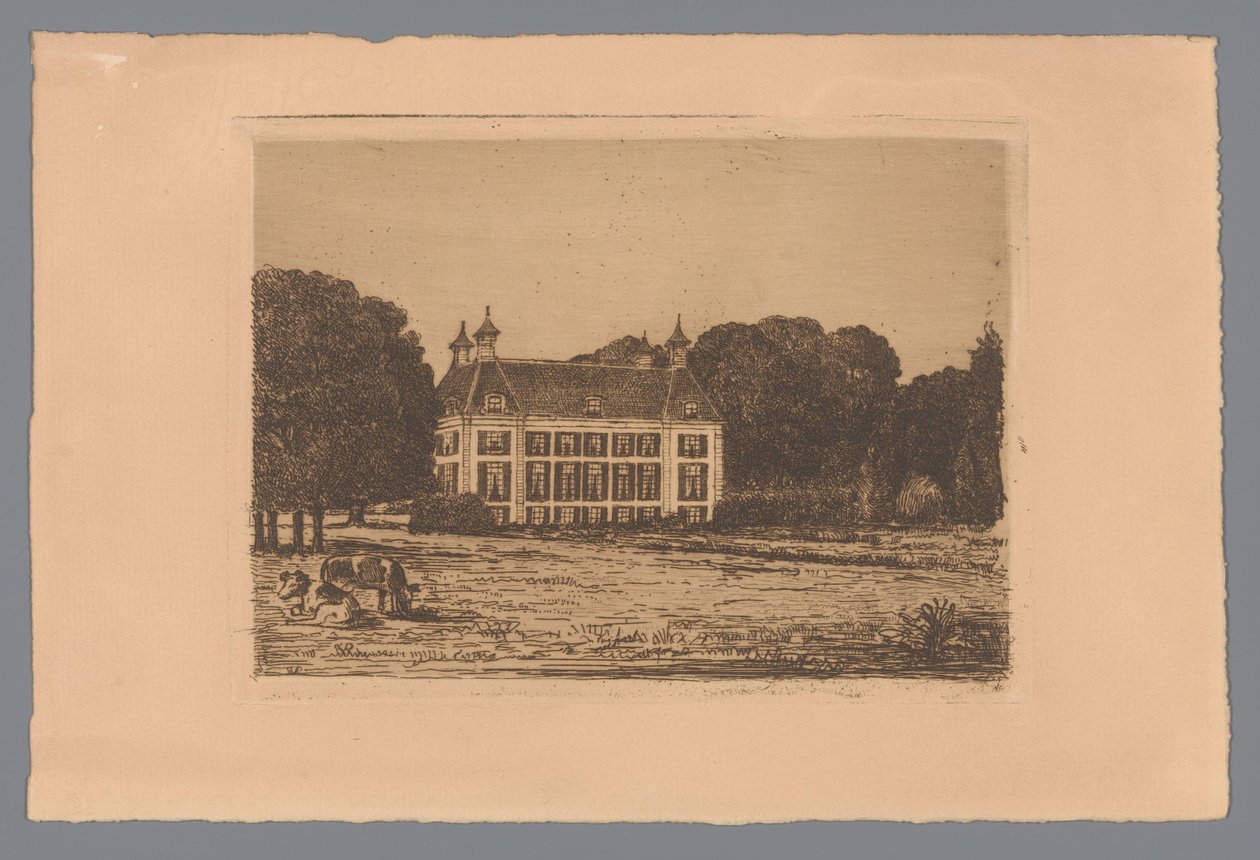 View from a Meadow on Waterland Estate by jonkheer Barthold Willem Floris van Riemsdijk