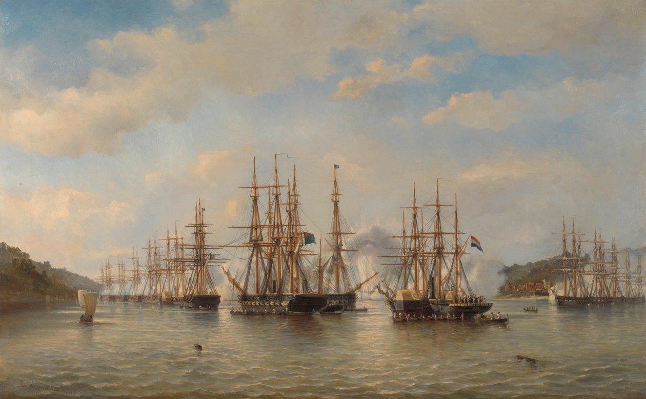 Dutch, English, French and American Squadrons in Japanese Waters during the Expedition led by the French Commander Constant Jaurès, September 1864 by jonkheer Jacob Eduard van Heemskerck