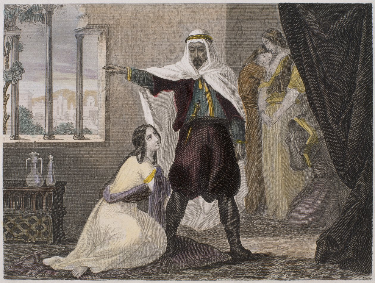 The abduction of the beautiful Zhoraydah, illustration from Histoire des pirates et corsaires de l