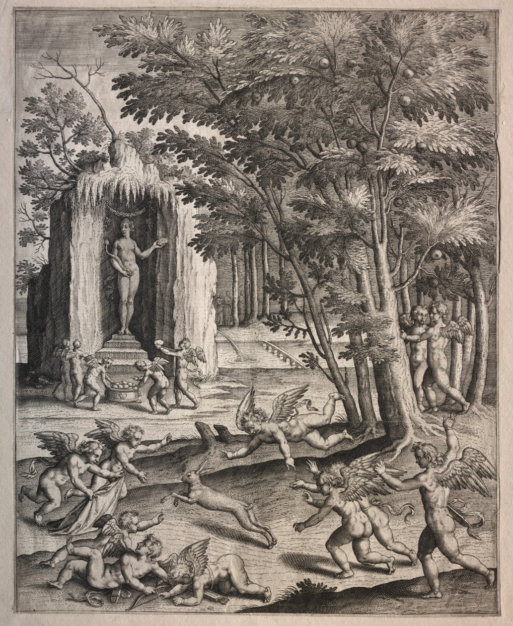 Cupids at Play by possibly by Hieronymus Wierix
