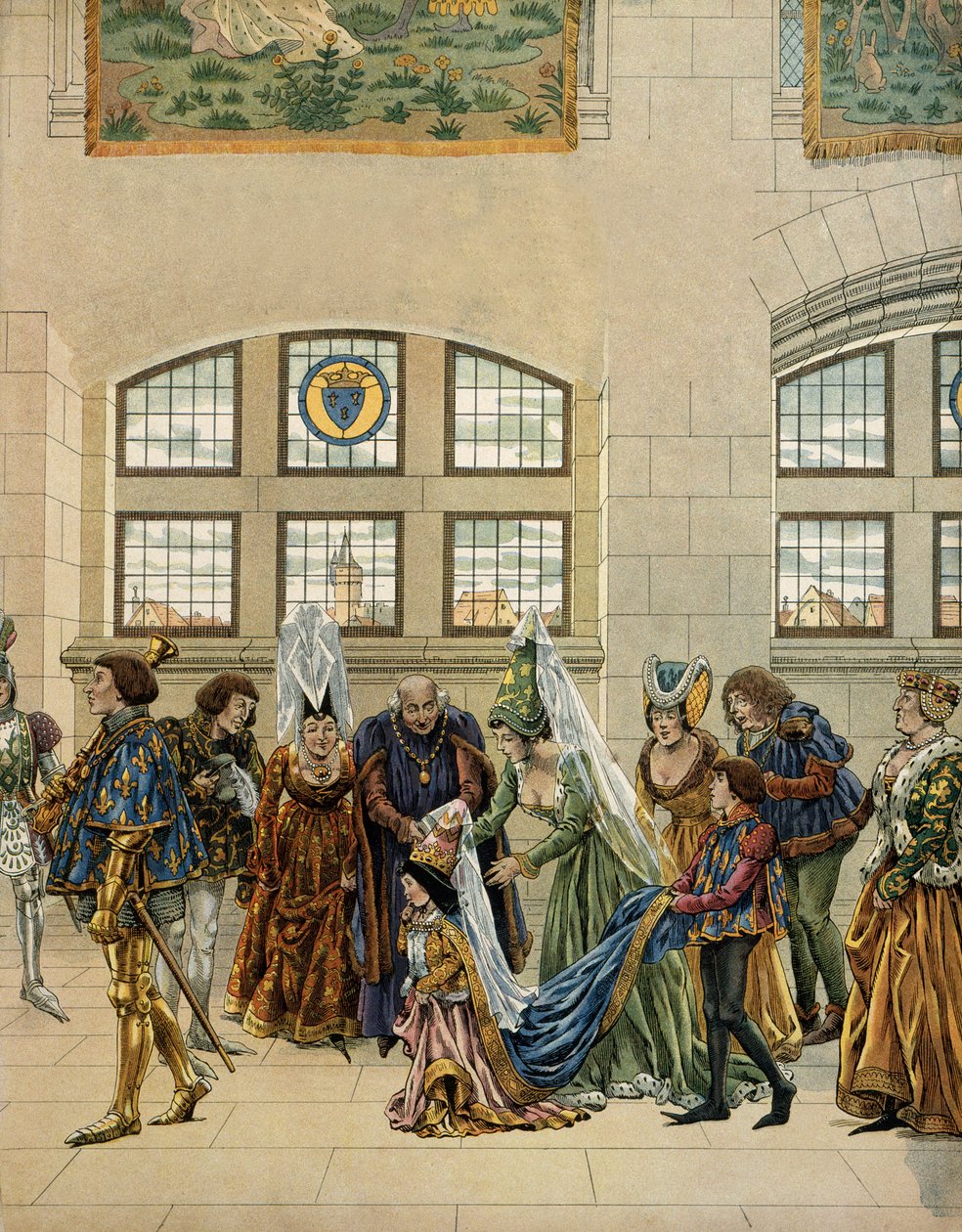 History of France in the Middle Ages: Marguerite, archduchess of Austria, daughter of Maximilian of Habsburg, the little fiancée of the Dauphin, entered the court of France to be present to the dolphin by pseudonym for Onfray de Breville Jacques Job