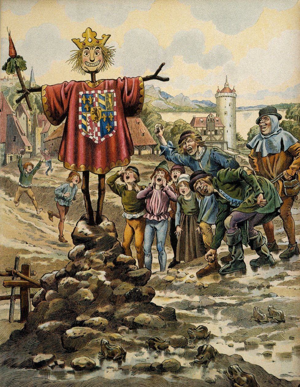 History of France in the Middle Ages: the inhabitants of Dinant made a scarecrow with the arms of the Count of Charolais who stormed the city on 25 August 1466. Illustration by Jacques Marie Gaston Onfray de Breville dit JOB by pseudonym for Onfray de Breville Jacques Job